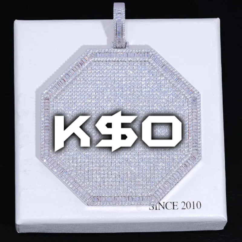 CUSTOM LETTER NECKLACE 3D BIG OCTAGON sold by The GUU Shop