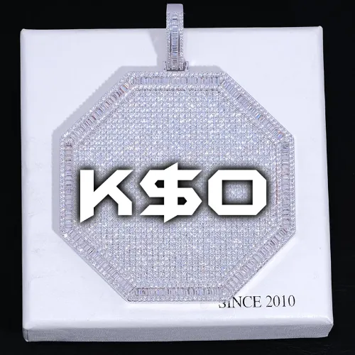 CUSTOM LETTER NECKLACE 3D BIG OCTAGON sold by The GUU Shop