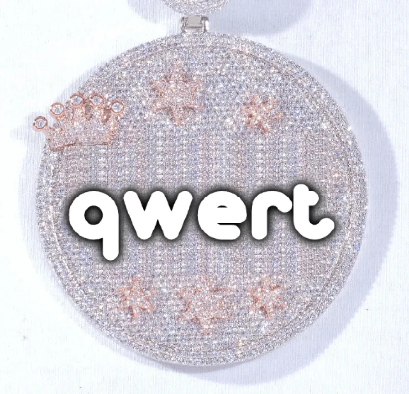 CUSTOM LETTER NECKLACE 3D BIG CROWN DISC sold by The GUU Shop