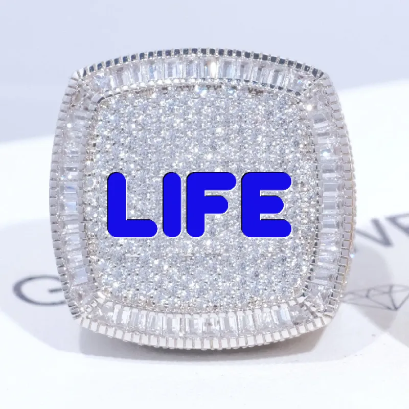 CUSTOM LETTER 3D ICED RING sold by The GUU Shop