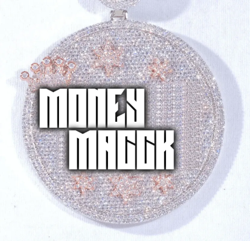 CUSTOM LETTER NECKLACE 3D BIG CROWN DISC sold by The GUU Shop