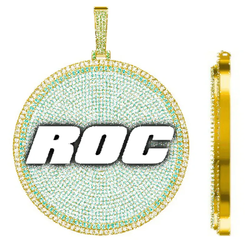 CUSTOM LETTER NECKLACE 3D BIG DISC sold by The GUU Shop