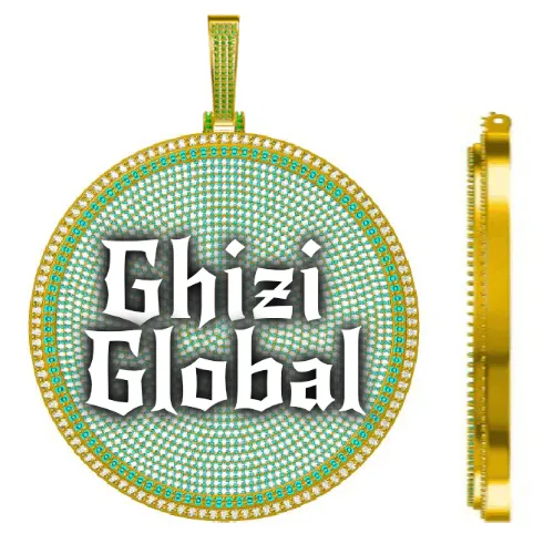 CUSTOM LETTER NECKLACE 3D BIG DISC sold by The GUU Shop