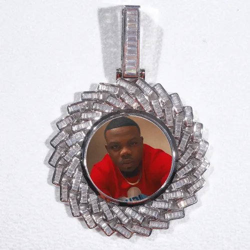 Large 3D Baguette Custom Picture Pendant sold by The GUU Shop