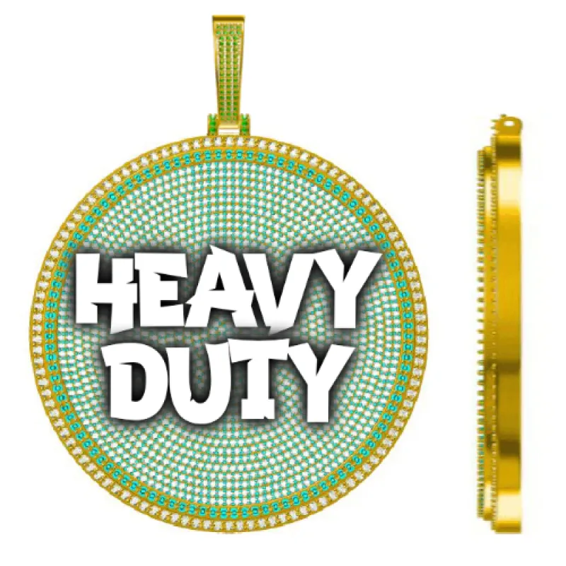 CUSTOM LETTER NECKLACE 3D BIG DISC sold by The GUU Shop