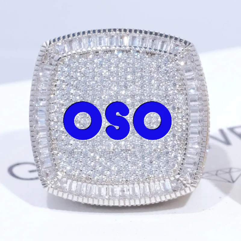 CUSTOM LETTER 3D ICED RING sold by The GUU Shop