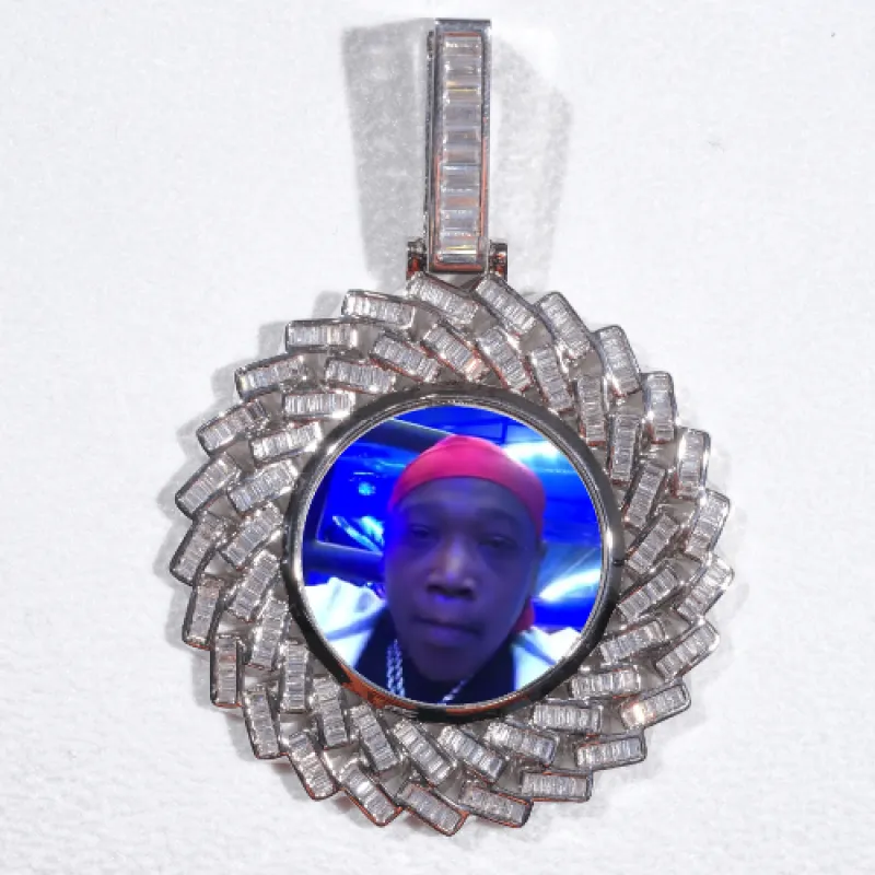 Large 3D Baguette Custom Picture Pendant sold by The GUU Shop