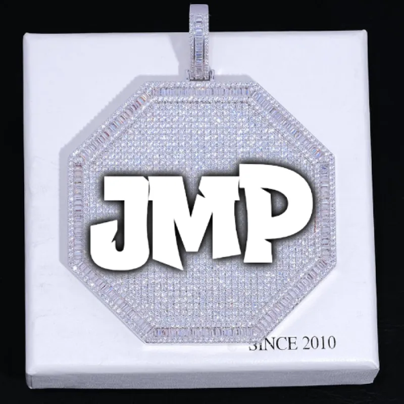 CUSTOM LETTER NECKLACE 3D BIG OCTAGON sold by The GUU Shop