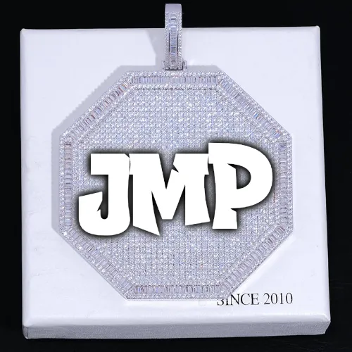 CUSTOM LETTER NECKLACE 3D BIG OCTAGON sold by The GUU Shop