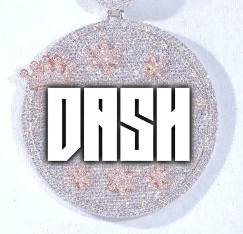 CUSTOM LETTER NECKLACE 3D BIG CROWN DISC sold by The GUU Shop