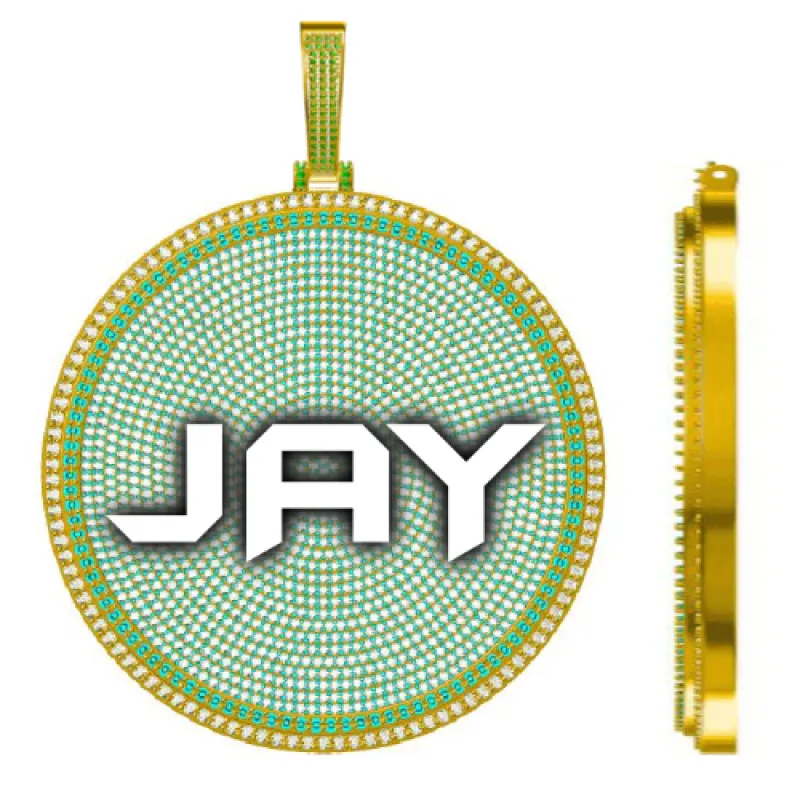 CUSTOM LETTER NECKLACE 3D BIG DISC made by The GUU Shop