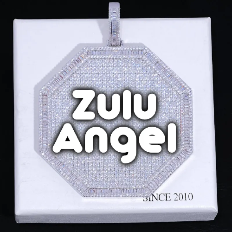 CUSTOM LETTER NECKLACE 3D BIG OCTAGON sold by The GUU Shop
