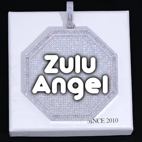 CUSTOM LETTER NECKLACE 3D BIG OCTAGON sold by The GUU Shop