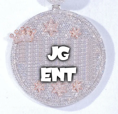 CUSTOM LETTER NECKLACE 3D BIG CROWN DISC sold by The GUU Shop