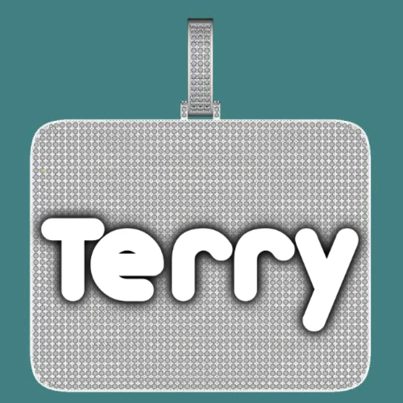 CUSTOM LETTER NECKLACE 3D BIG SQUARE sold by The GUU Shop