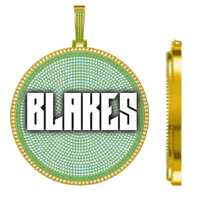 CUSTOM LETTER NECKLACE 3D BIG DISC sold by The GUU Shop