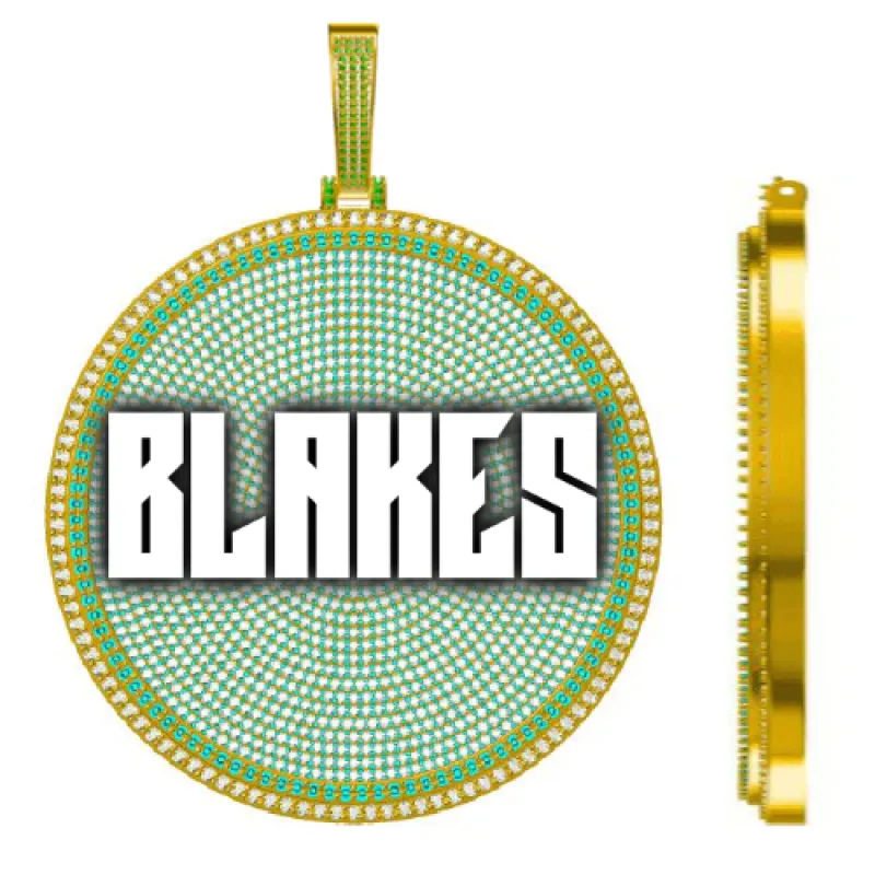 CUSTOM LETTER NECKLACE 3D BIG DISC sold by The GUU Shop