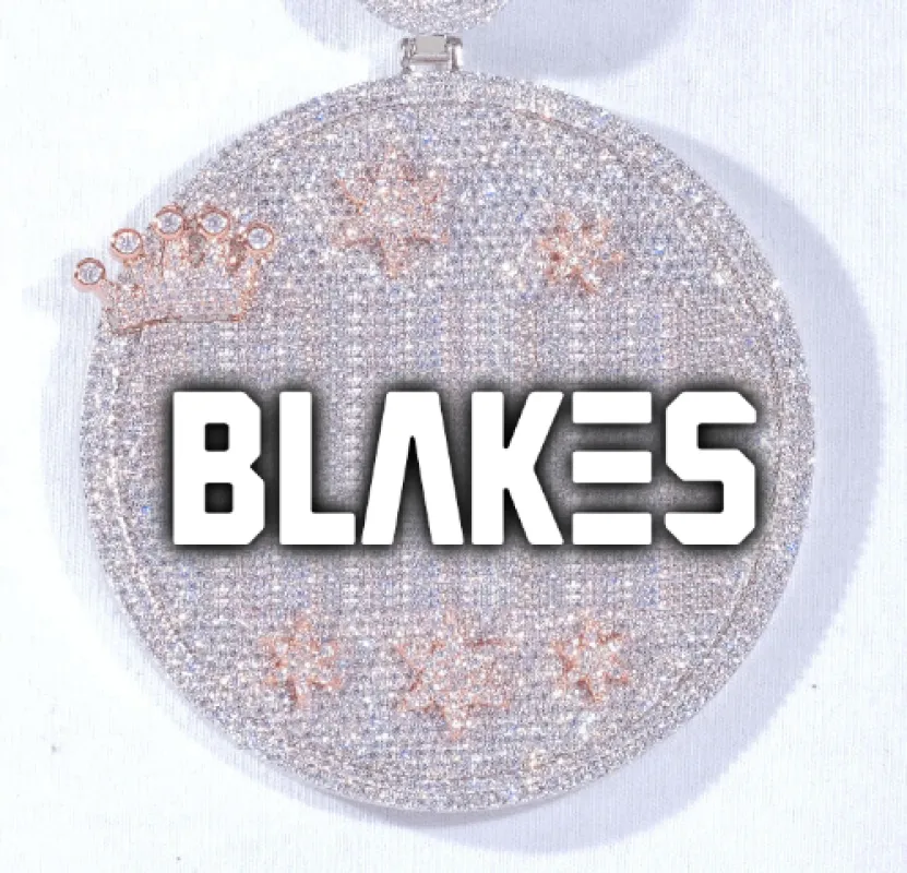 CUSTOM LETTER NECKLACE 3D BIG CROWN DISC sold by The GUU Shop