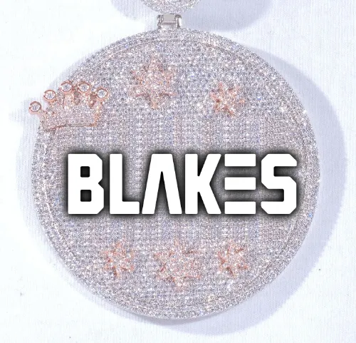 CUSTOM LETTER NECKLACE 3D BIG CROWN DISC sold by The GUU Shop