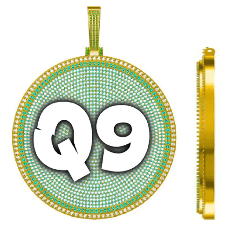 CUSTOM LETTER NECKLACE 3D BIG DISC sold by The GUU Shop