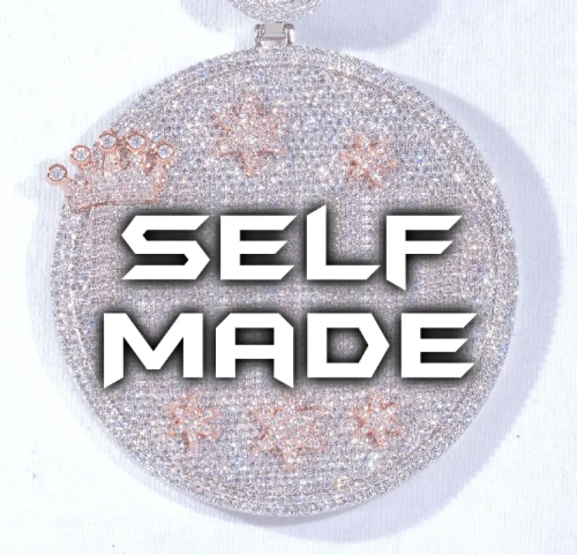 CUSTOM LETTER NECKLACE 3D BIG CROWN DISC sold by The GUU Shop