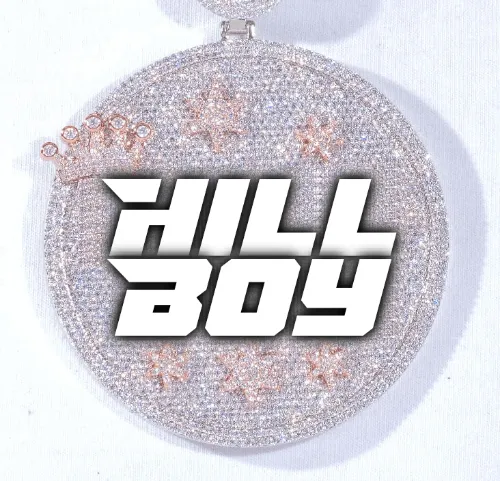 CUSTOM LETTER NECKLACE 3D BIG CROWN DISC sold by The GUU Shop