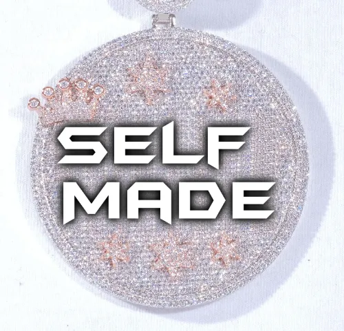 CUSTOM LETTER NECKLACE 3D BIG CROWN DISC sold by The GUU Shop