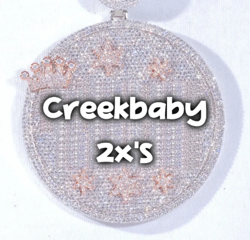 CUSTOM LETTER NECKLACE 3D BIG CROWN DISC sold by The GUU Shop