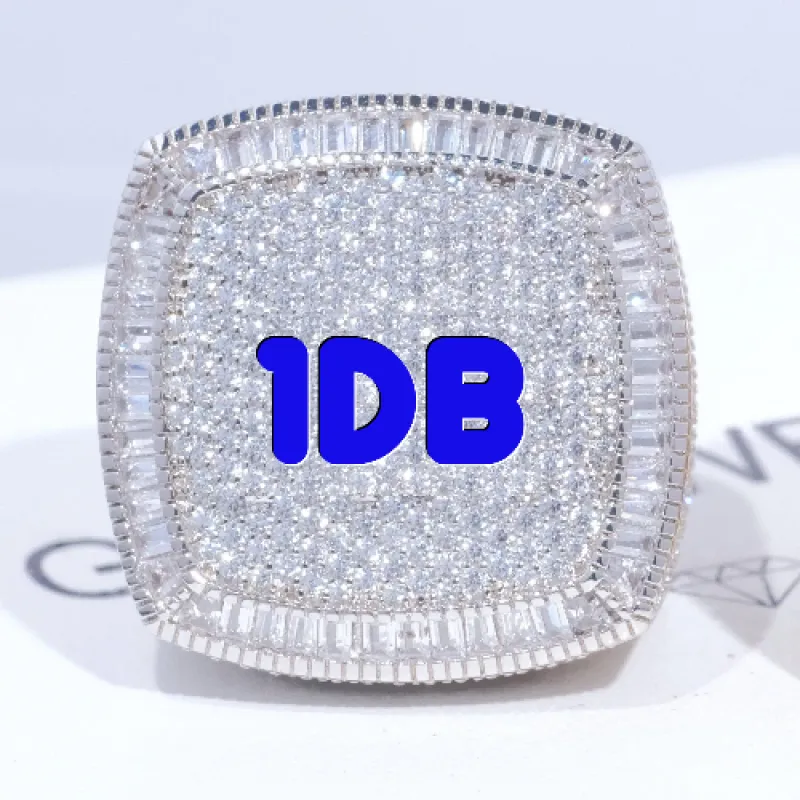 CUSTOM LETTER 3D ICED RING sold by The GUU Shop