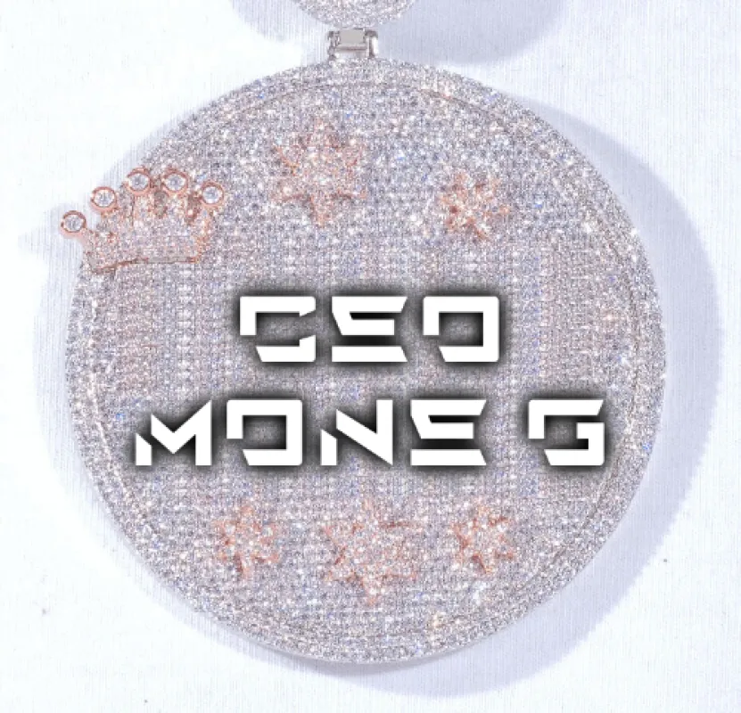 CUSTOM LETTER NECKLACE 3D BIG CROWN DISC sold by The GUU Shop