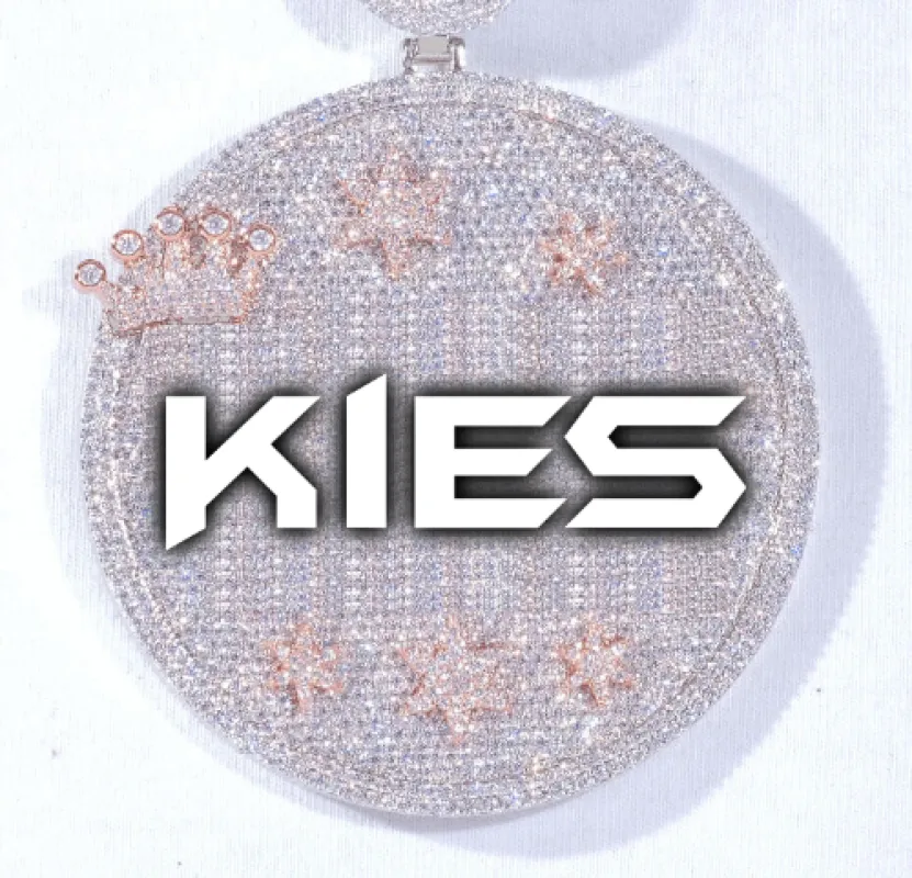 CUSTOM LETTER NECKLACE 3D BIG CROWN DISC made by The GUU Shop