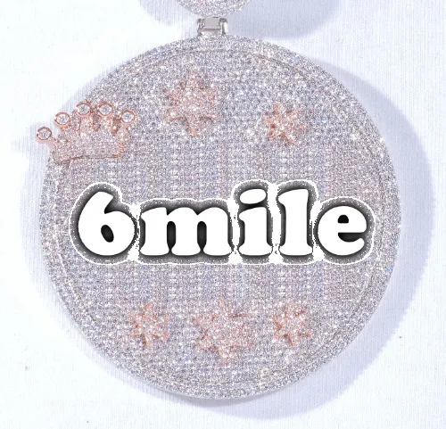 CUSTOM LETTER NECKLACE 3D BIG CROWN DISC sold by The GUU Shop