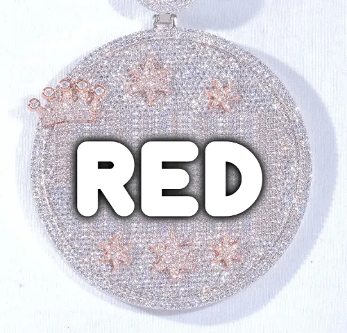 CUSTOM LETTER NECKLACE 3D BIG CROWN DISC sold by The GUU Shop