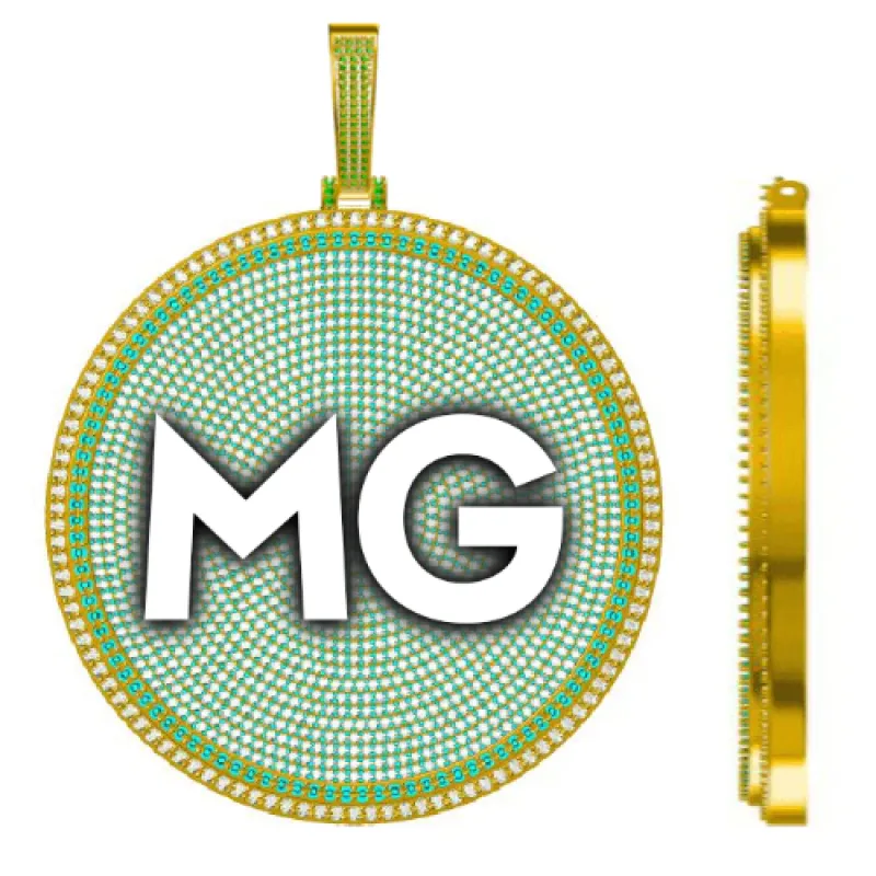 CUSTOM LETTER NECKLACE 3D BIG DISC made by The GUU Shop