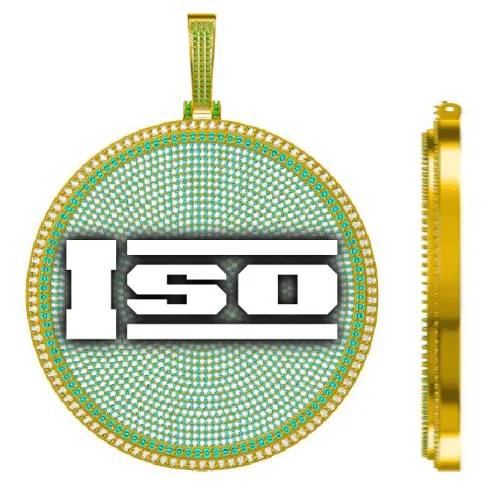 CUSTOM LETTER NECKLACE 3D BIG DISC sold by The GUU Shop