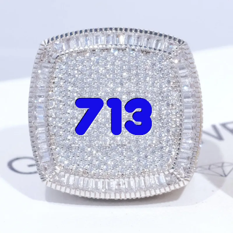 CUSTOM LETTER 3D ICED RING sold by The GUU Shop