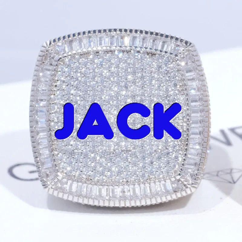 CUSTOM LETTER 3D ICED RING sold by The GUU Shop