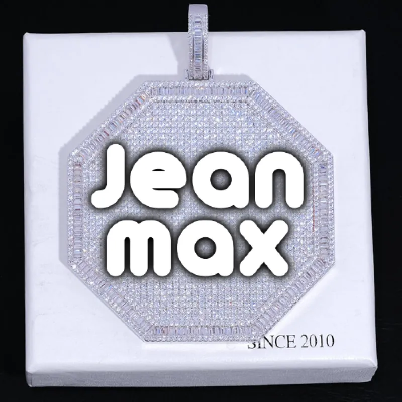 CUSTOM LETTER NECKLACE 3D BIG OCTAGON sold by The GUU Shop