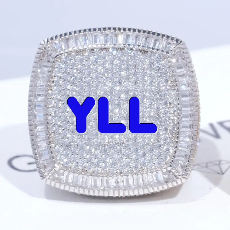 CUSTOM LETTER 3D ICED RING sold by The GUU Shop