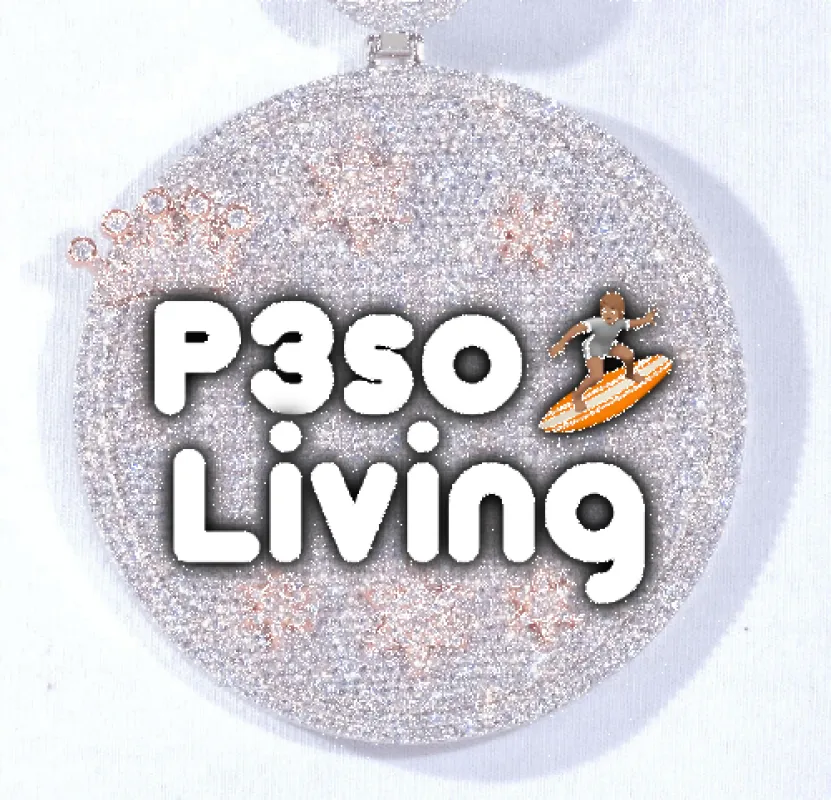 CUSTOM LETTER NECKLACE 3D BIG CROWN DISC made by The GUU Shop