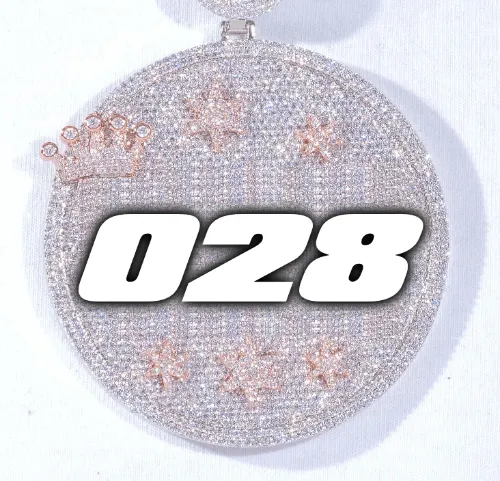 CUSTOM LETTER NECKLACE 3D BIG CROWN DISC sold by The GUU Shop