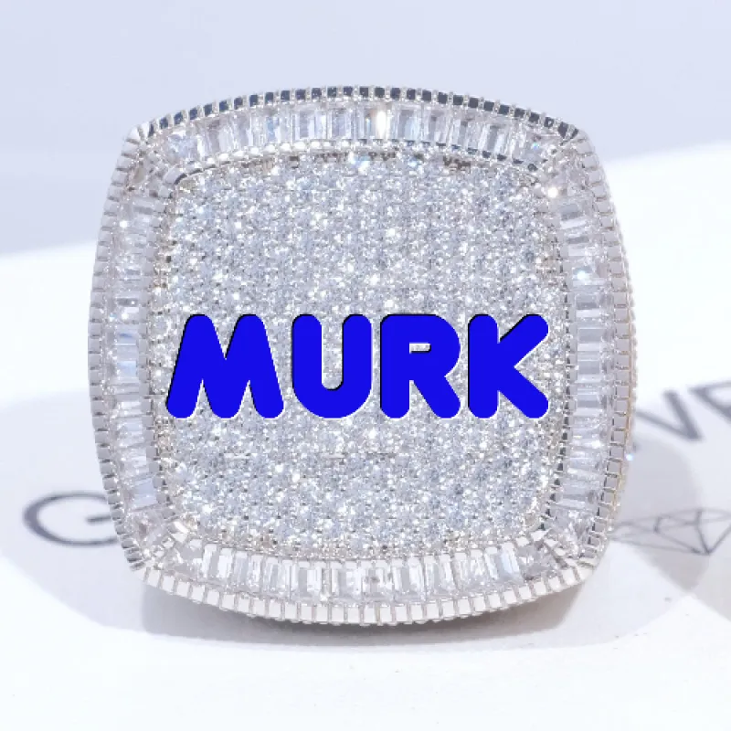 CUSTOM LETTER 3D ICED RING sold by The GUU Shop