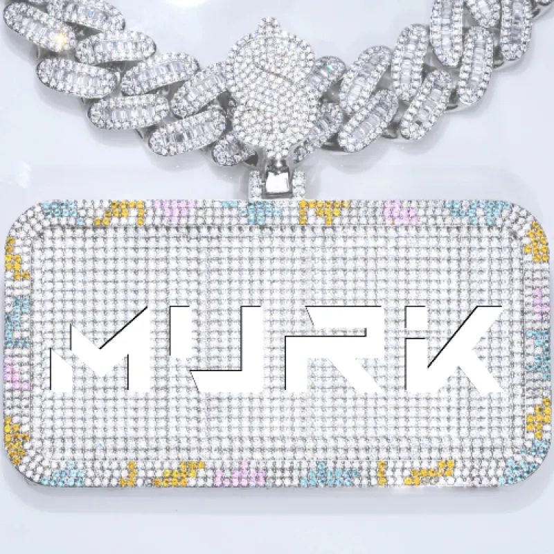 CUSTOM LETTER NECKLACE 3D COLORFUL SQUARE sold by The GUU Shop