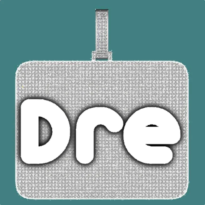 CUSTOM LETTER NECKLACE 3D BIG SQUARE sold by The GUU Shop