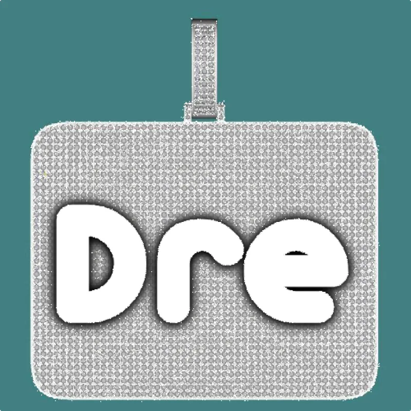 CUSTOM LETTER NECKLACE 3D BIG SQUARE sold by The GUU Shop