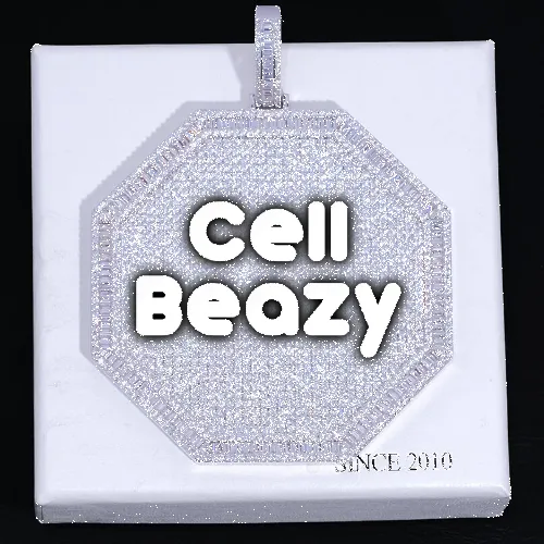 CUSTOM LETTER NECKLACE 3D BIG OCTAGON sold by The GUU Shop