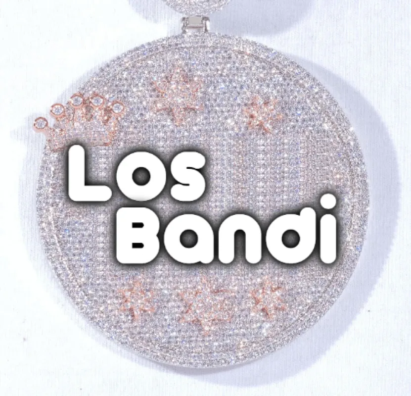 CUSTOM LETTER NECKLACE 3D BIG CROWN DISC sold by The GUU Shop