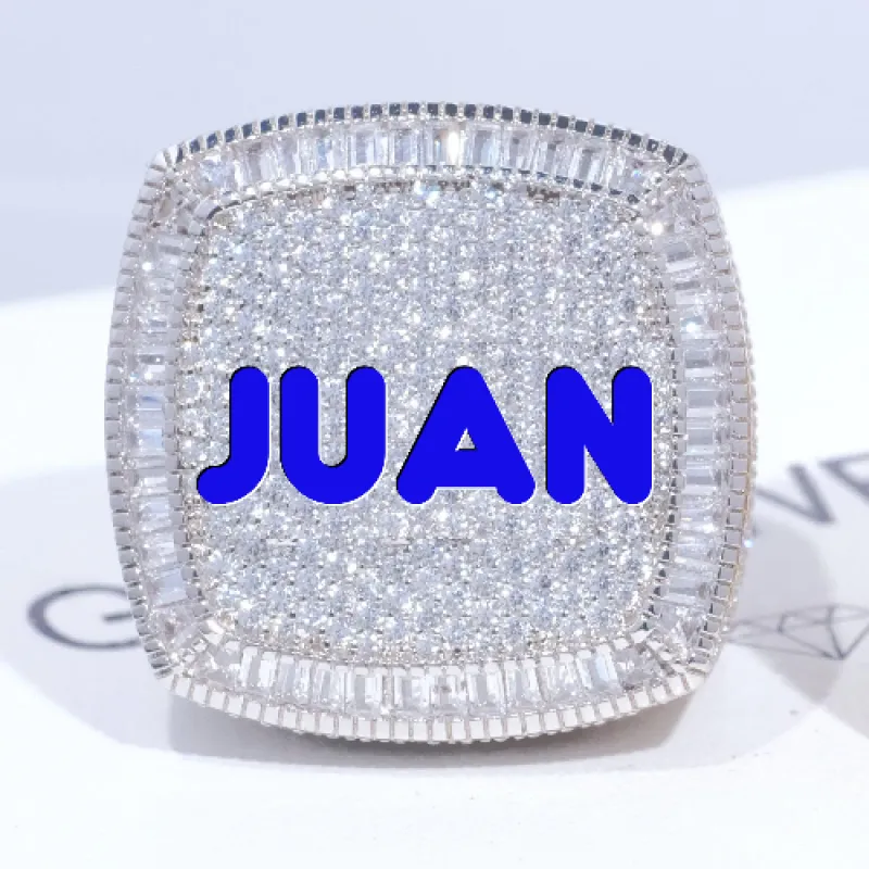 CUSTOM LETTER 3D ICED RING sold by The GUU Shop