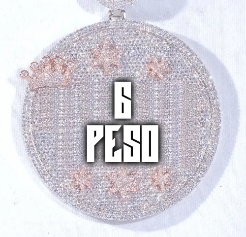 CUSTOM LETTER NECKLACE 3D BIG CROWN DISC sold by The GUU Shop