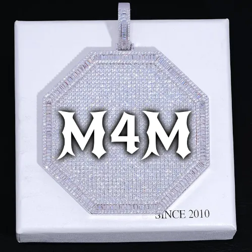 CUSTOM LETTER NECKLACE 3D BIG OCTAGON sold by The GUU Shop